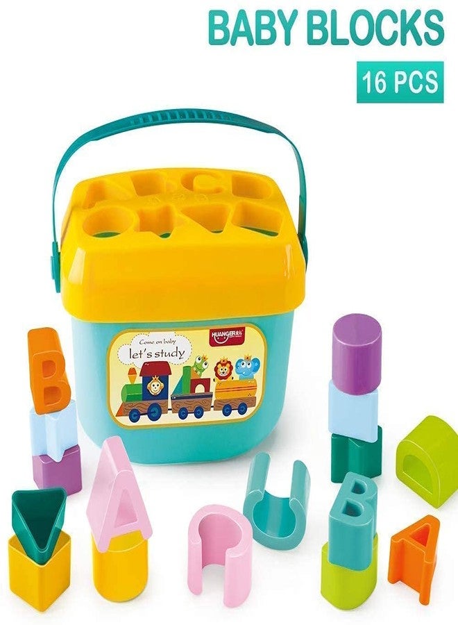 NIYANETAIL Baby Shape Sorter Toys Set 16 PCs Colorful Plastic Block Building Blocks for 1 Year Old Kids(Multi) - Image 5